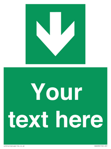 Safe condition Custom arrow down sign